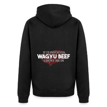 Wagyu Beef Lover Marbling Fat - Veste à capuche bio Premium Unisexe - noir - Dos - Nico (187cm)