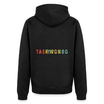 Taekwondo - Unisex Premium Organic Zip Hoodie - black - Back - Nico (187cm)