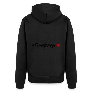 Friendship Heart - Unisex Premium Organic Zip Hoodie - black - Back - Nico (187cm)