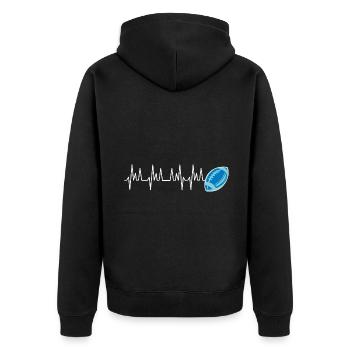 battement coeur rugby club supporter Montpellier - Veste à capuche bio Premium Unisexe - noir - Dos - Nico (187cm)