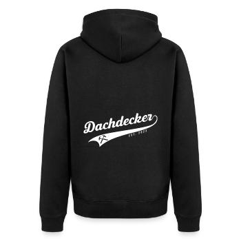 Dachdecker Est. 2023 Geschenk Handwerk - Unisex Premium Bio Zip Hoodie - Schwarz - Hinten - Nico (187cm)