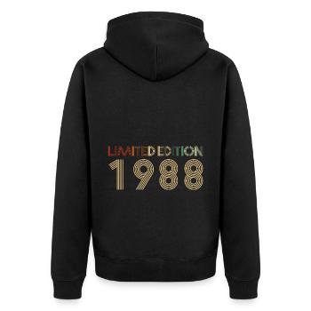 29. Geburtstag Februar Jahrgang 1994 Geschenkidee - Unisex Premium Bio Zip Hoodie - Schwarz - Hinten - Nico (187cm)