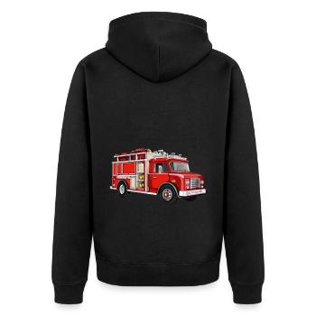 Camion d’incendie Camion d’incendie Camion d’incendie Incendie de camion d’incendie - Veste à capuche bio Premium Unisexe - noir - Dos - Nico (187cm)