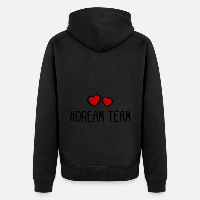Dream Team Heart Love - Veste à capuche bio Premium Unisexe - noir