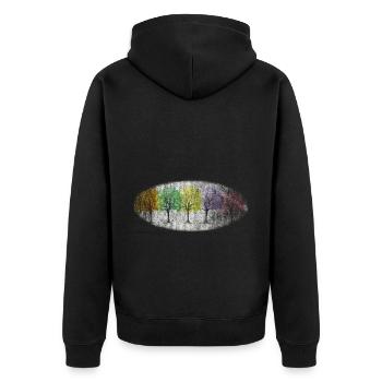 forêt hivernale colorée forêt hivernale - Veste à capuche bio Premium Unisexe - noir - Dos - Nico (187cm)