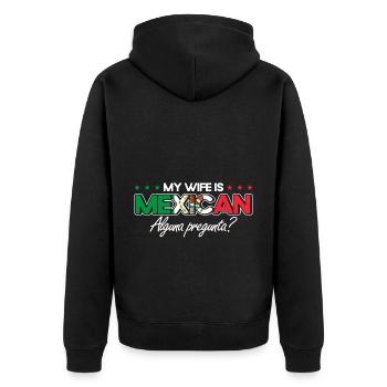 Mexiko Mexikanische Wurzeln Geschenk - Unisex Premium Bio Zip Hoodie - Schwarz - Hinten - Nico (187cm)