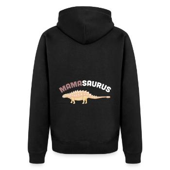 Ankylosaurus Mamasaurus Ankylosaurus Dinosaurier P - Unisex Premium Bio Zip Hoodie - Schwarz - Hinten - Nico (187cm)