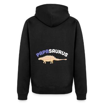Ankylosaurus Papasaurus Ankylosaurus Dinosaurier P - Unisex Premium Bio Zip Hoodie - Schwarz - Hinten - Nico (187cm)