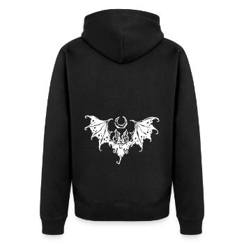 Bat and moon Halloween - Unisex Premium Organic Zip Hoodie - black - Back - Nico (187cm)