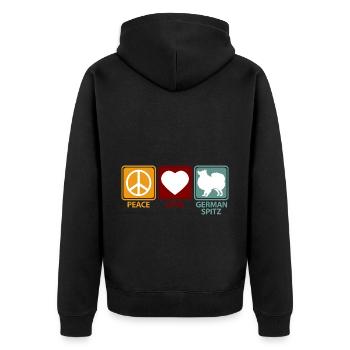 German Deutsche Spitz Spitze Hund Spruch Lustig - Unisex Premium Bio Zip Hoodie - Schwarz - Hinten - Nico (187cm)