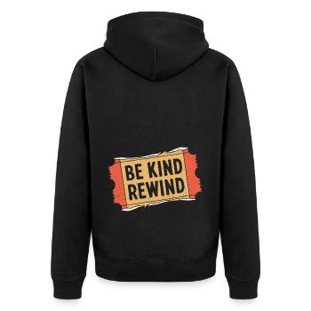 90er Jahre - Unisex Premium Bio Zip Hoodie - Schwarz - Hinten - Nico (187cm)