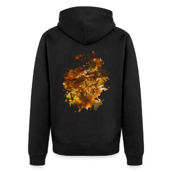 Herbst - Unisex Premium Bio Zip Hoodie - Schwarz - Hinten - Nico (187cm)