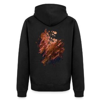 Feuerwerk - Unisex Premium Bio Zip Hoodie - Schwarz - Hinten - Nico (187cm)