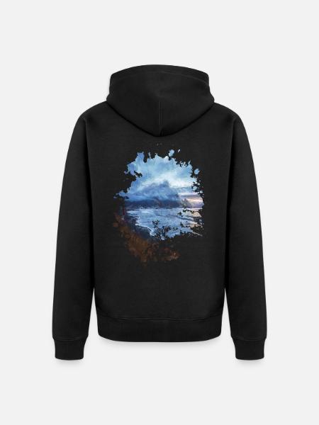 Ozean - Unisex Premium Bio Zip Hoodie - Schwarz