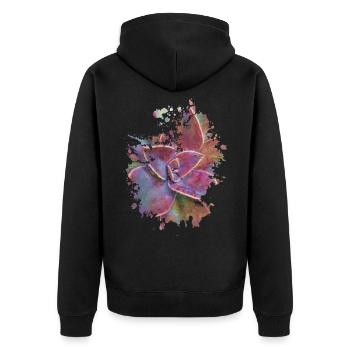 Pflanze - Unisex Premium Bio Zip Hoodie - Schwarz - Hinten - Nico (187cm)
