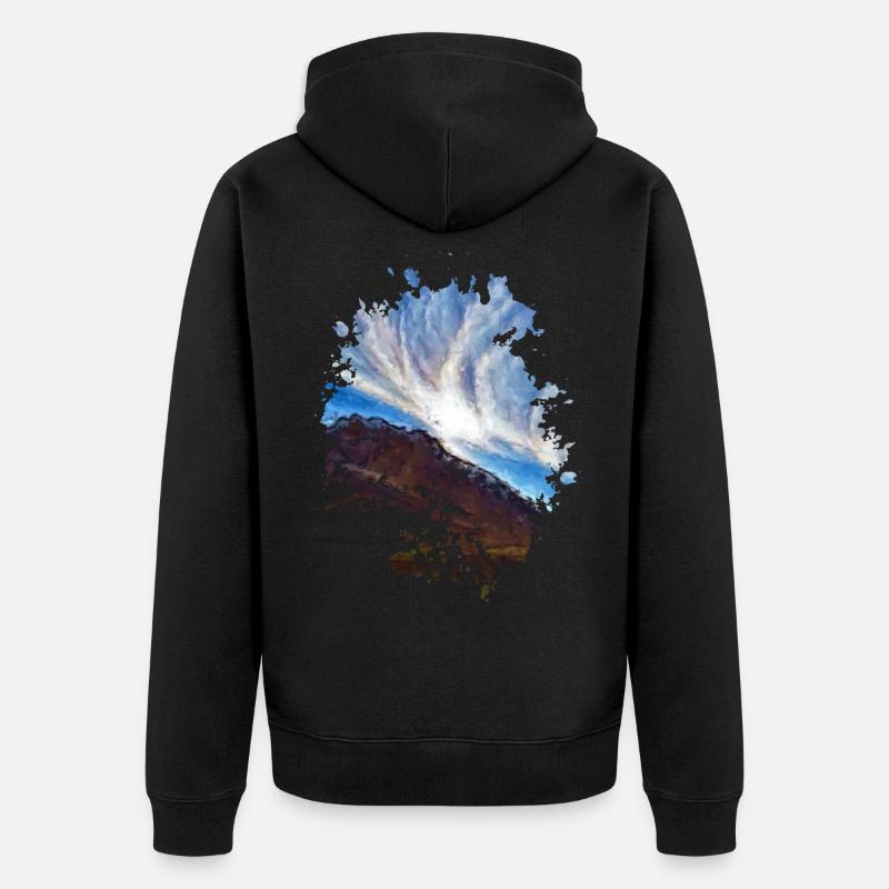 Wolkenbildung - Unisex Premium Bio Zip Hoodie - Schwarz