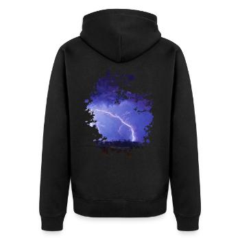 Blitz - Unisex Premium Bio Zip Hoodie - Schwarz - Hinten - Nico (187cm)