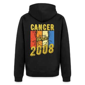 Cancer 2008 Zodiac Anniversaire - Veste à capuche bio Premium Unisexe - noir - Dos - Nico (187cm)