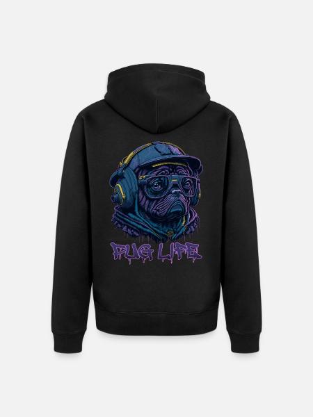 Pug Life - Unisex Premium Bio Zip Hoodie - Schwarz