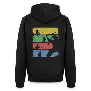 Arnis Balintawak Escrima Martial Arts - Unisex Premium Organic Zip Hoodie - black - Back - Nico (187cm)