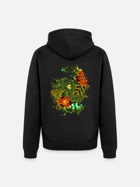Flower Smash - Unisex Premium Bio Zip Hoodie - Schwarz