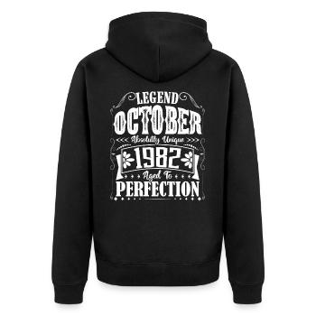 Octobre 1982. Cadeau d'Anniversaire octobre 1982. - Veste à capuche bio Premium Unisexe - noir - Dos - Nico (187cm)