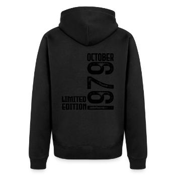 October 1979 Anniversary Gift. October 1979. - Unisex Premium Organic Zip Hoodie - black - Back - Nico (187cm)