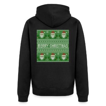 Green Ugly Sweater Christmas Santa Cluse Fun - Unisex Premium Organic Zip Hoodie - black - Back - Nico (187cm)