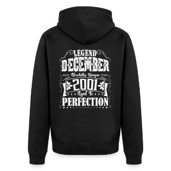 Décembre 2001. Cadeau d'Anniversaire decembre 2001 - Veste à capuche bio Premium Unisexe - noir - Dos - Nico (187cm)