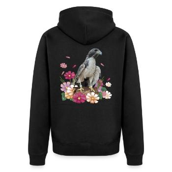 Falke - Unisex Premium Bio Zip Hoodie - Schwarz - Hinten - Nico (187cm)