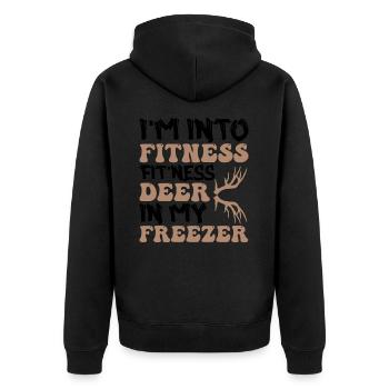 I'm Into Fitness Fit'ness Deer In My Freezer Funny - Veste à capuche bio Premium Unisexe - noir - Dos - Nico (187cm)