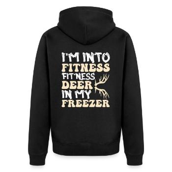 I'm Into Fitness Fit'ness Deer In My Freezer Funny - Veste à capuche bio Premium Unisexe - noir - Dos - Nico (187cm)