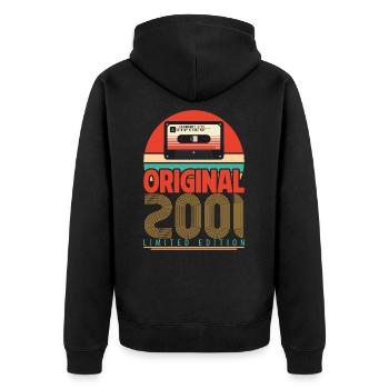 Vintage 2001 Birthday Gift. Retro 2001. - Unisex Premium Organic Zip Hoodie - black - Back - Nico (187cm)