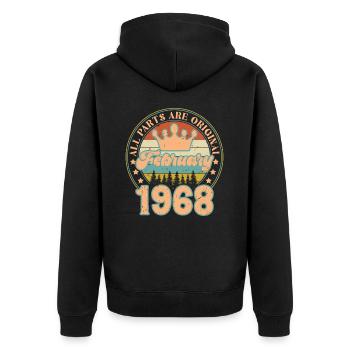 Février 1968. Cadeau d’anniversaire février 1968. - Veste à capuche bio Premium Unisexe - noir - Dos - Nico (187cm)