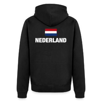 Hollande Pays-Bas Nederland drapeau Fan cadeau - Veste à capuche bio Premium Unisexe - noir - Dos - Nico (187cm)