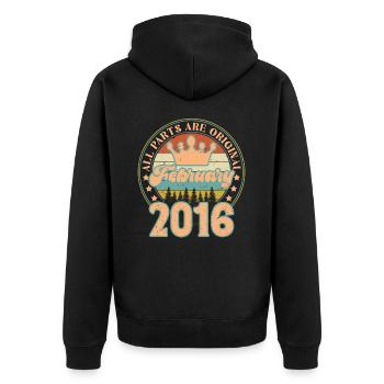 February 2016. February 2016 Birthday Gift. - Unisex Premium Organic Zip Hoodie - black - Back - Nico (187cm)