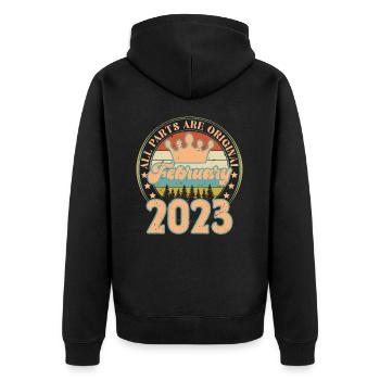 Février 2023. Cadeau d’anniversaire février 2023. - Veste à capuche bio Premium Unisexe - noir - Dos - Nico (187cm)