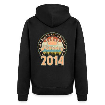 February 2014. February 2014 Birthday Gift. - Unisex Premium Organic Zip Hoodie - black - Back - Nico (187cm)