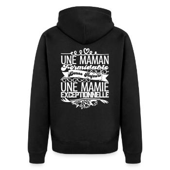 Grand-Mère Cadeau- Une Mamie Exceptionnelle. - Veste à capuche bio Premium Unisexe - noir - Dos - Nico (187cm)