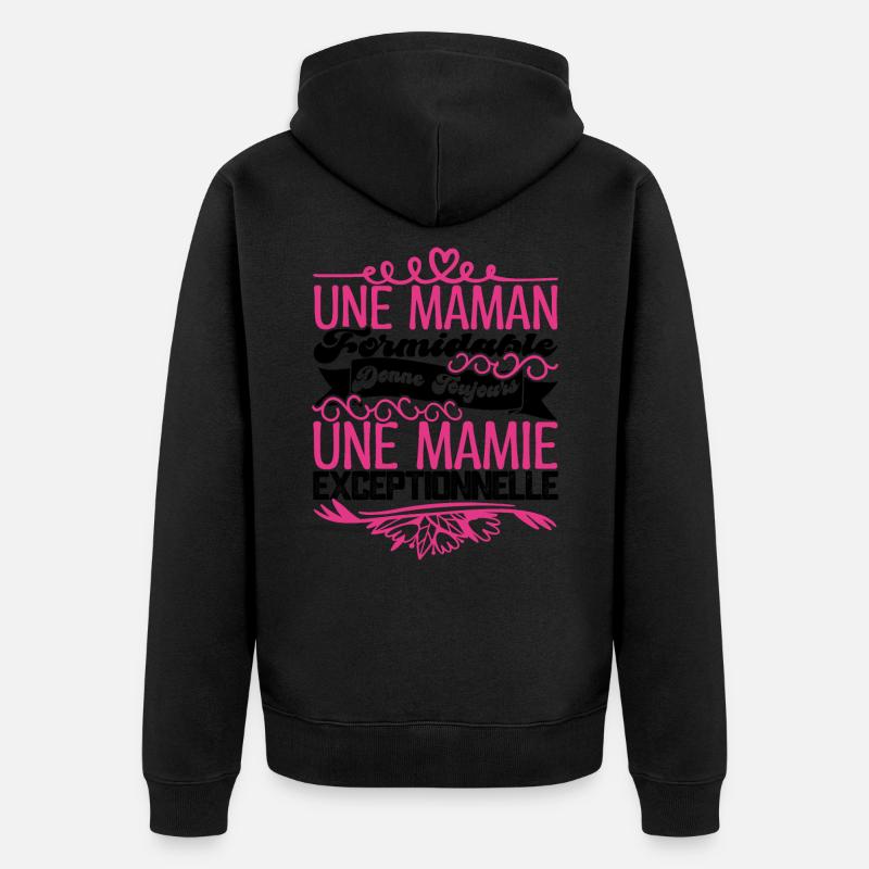 Grand-Mère Cadeau- Une Mamie Exceptionnelle. - Veste à capuche bio Premium Unisexe - noir