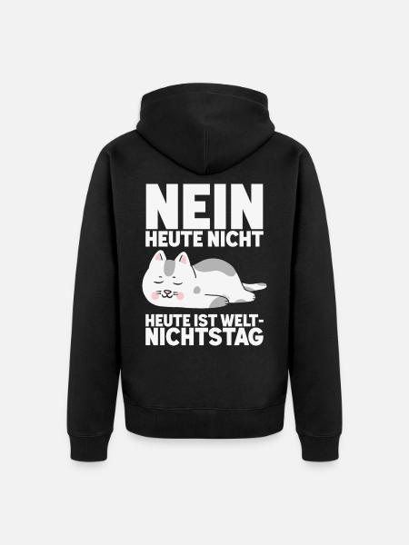 Nein, heute nicht! - Unisex Premium Bio Zip Hoodie - Schwarz
