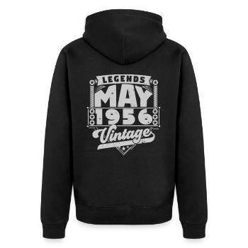 Cadeau Vintage Anniversaire Mai 1956, mai 1956 May - Veste à capuche bio Premium Unisexe - noir - Dos - Nico (187cm)