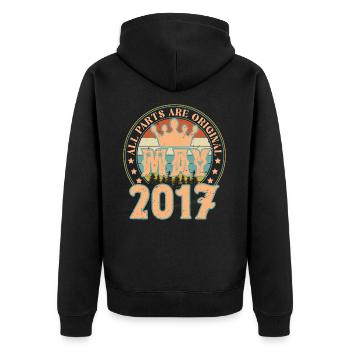 May 2017. May 2017 Birthday Gift. May 2017 - Unisex Premium Organic Zip Hoodie - black - Back - Nico (187cm)