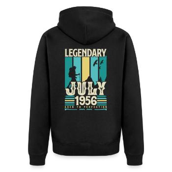 cadeau Anniversaire Juillet 1956, Vintage juillet. - Veste à capuche bio Premium Unisexe - noir - Dos - Nico (187cm)