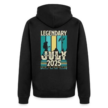 cadeau Anniversaire Juillet 2025, Vintage juillet. - Veste à capuche bio Premium Unisexe - noir - Dos - Nico (187cm)