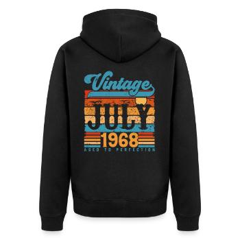 Juli 1968, Juli 1968 Geburtstagsgeschenk. - Unisex Premium Bio Zip Hoodie - Schwarz - Hinten - Nico (187cm)