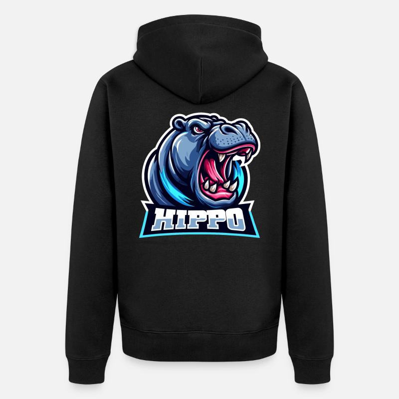 Hippopotame - Veste à capuche bio Premium Unisexe - noir