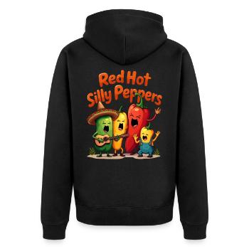 Red Hot Silly Peppers - Unisex Premium Organic Zip Hoodie - black - Back - Nico (187cm)