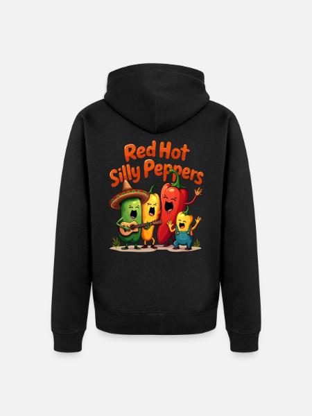 Red Hot Silly Peppers - Unisex Premium Organic Zip Hoodie - black