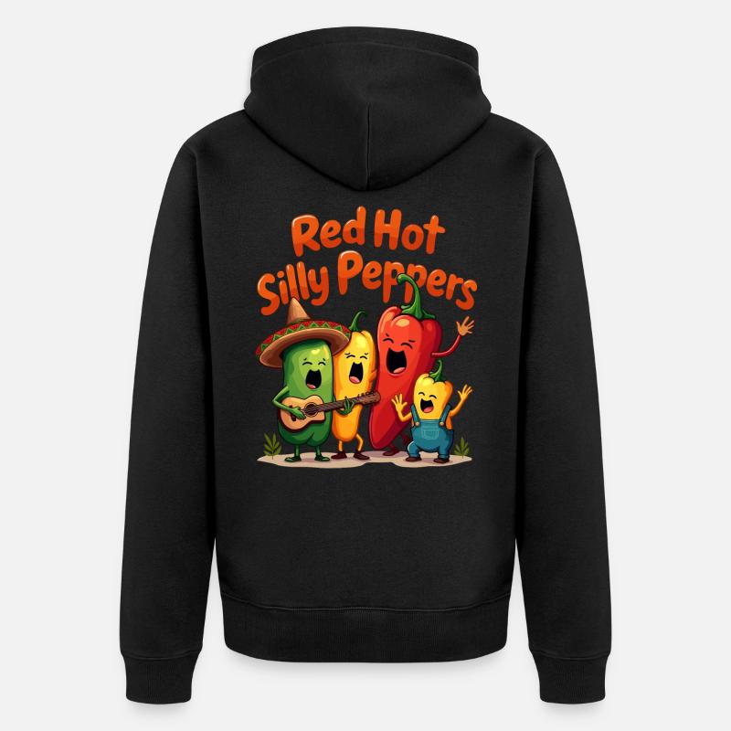 Piments ridicules rouges - Veste à capuche bio Premium Unisexe - noir